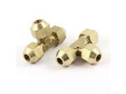 2 Pcs Silver Tone 6mm Air Hose 3 Ways T Design Quick Fitting Coupler Adapter