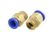 Unique Bargains 2pcs 8mm x 12.8mm One Touch Quick Connector Tubing Fittings