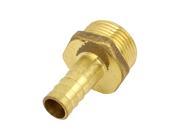 Unique Bargains Gold Tone Brass 12mm Fuel Gas Hose Barb 3 4 PT Male Threaded Coupling Fitting