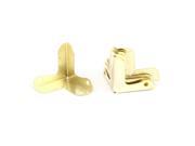 Unique Bargains 26mm x 26mm x 26mm Brass Tone Case Angle Bracket Corner Braces 8 Pcs w Screws