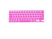 Unique Bargains UK EU Layout Silicone Protective Keyboard Cover Film Fuchsia for MacBook Pro 11