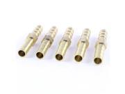 Unique Bargains 5pcs Brass Equal 6mm Air Water Fuel Hose Barbed Straight Fitting Connector