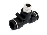Unique Bargains Pneumatic 12mm to 1 4 PT Male Thread T Joint One Touch Quick Fitting