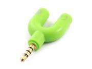 Unique Bargains 3.5mm Male to 2 3.5mm Female Spliter Audio Plug Earphone Adapter Lime