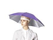 Unique Bargains Outdoor Fishing Polyester Rain Umbrella Headwear Purple