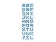 Teal Blue Adhesive English Letter Bead Cars Auto DIY Sticker Ornament 27 in 1