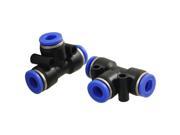 Unique Bargains 2pcs Pneumatic 6mm to 6mm Piping Push In Quick Fittings T Joints