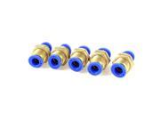 Air Pneumatic 8mm Pipe 3 8PT 16mm Thread Straight Quick Coupling Fitting 5 Pcs