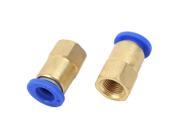 Unique Bargains 2 Pcs 9mm Female Thread One Touch Pneumatic Quick Connector for 8mm Tubing