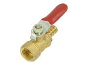 Unique Bargains Red Coated Level Grip 0.45 Thread 0.31 Gas Flow Ball Valve Gold Tone