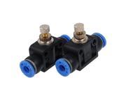 Unique Bargains 2 Pcs One Touch Fitting Pneumatic Speed Control New 4mm