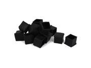 30mm x 30mm Square Rubber Furniture Machine Foot Cover Holder Protector 15 Pcs