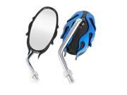 Unique Bargains 2pcs Blue Black Angle Adjustable Rearview Mirror for Motorbike