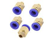 Unique Bargains 5 x Straight Connector Tube 1 8PT Thread OD 2 5 Quick Release Push In Fitting