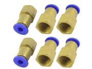 Unique Bargains Air Compressor 9mm 1 8PT Female Thread to 4mm Pipe Push in Quick Coupler 6 PCS