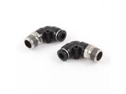 Unique Bargains 2 Pieces 6mm x 1 4 PT Male Threaded Right Angle One Touch Pneumatic Connector