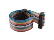 2.54mm Pitch 16 Pin 16 Way F F Connector IDC Flat Rainbow Ribbon Cable 48cm