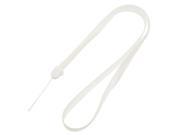 Unique Bargains Luminous Plastic White MP3 Cell Phone Working Card Neck Strap Lanyard Holder