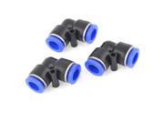 3Pcs Pneumatic 12mm Dia Tube Pipe Elbow Connector Air Quick Fittings