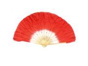 Unique Bargains Handheld Dancer Bamboo Ribs Foldable Dancing Hand Fans Red White