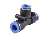 Unique Bargains Air Piping 3 Ways 10mm to 8mm T Shaped Quick Joint Push In Fitting Black Blue