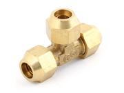 Unique Bargains Brass Tone 8mm Air Hose 3 Way T Design Quick Fitting Coupler Adapter