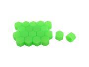 Unique Bargains 20 Pcs Green Silicone Wheel Lugs Nuts Bolts Hub Tyres Screw Dust Caps 19mm