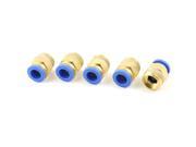 Unique Bargains 5Pcs Pneumatic Push In Tube OD 12mm x 1 2 PT Thread Connector Quick Fitting