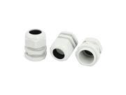 3 Pcs Waterproof Adjustable 16 21mm Cables Gland Joints Connector White PG25