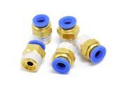 Unique Bargains 5 Pcs 6.25mm One Touch to 13mm Thread Quick Fittings