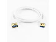 Unique Bargains 100cm White USB 3.0 A Male to Female Power Supply Data Cable Cord