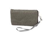 Gray Faux Leather Alligator Pattern Purse Bag Holder for Mobile Phone Mp4