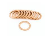 Unique Bargains 10PCS 17x23x1.5mm Copper Flat Washer Industrial Gaskets Seal Ring Fasteners
