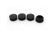 Unique Bargains 4 Pcs Black Plastic Inserts Blanking End Caps Covers 35mm for Round Tube Pipe