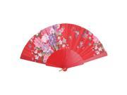 Peony Printed Foldable Hand Shaking Fan Red Light Purple for Woman