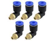 Unique Bargains 5PCS 5mm Male Thread to 4mm Air Pneumatic Pipe Quick Joint Fittings