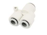 Unique Bargains Air Pneumatic 3 Ways 10mm to 8mm Y Shaped Quick Joint Fitting Coupler Gray