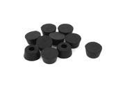 Unique Bargains 10 Pieces Recessed Design Black Rubber Tips 25mmx13mm for Table Chair Legs