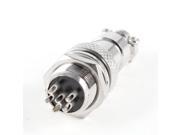 Unique Bargains Metal GX12 6 6Pin Male 12mm Screw Type Cable Panel Connector Aviation Plug