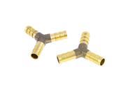 Unique Bargains 2 Pcs Gold Tone Brass Y Shape Hose Adapter for Fuel Gas 8mm