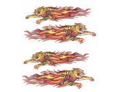 Auto Car Red Vinyl Tiger Flame Shaped Reflective Stickers 23 x 7.5cm 2 Pairs