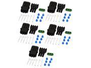 Unique Bargains 5 Kits 3 Pin Weather Proof 3 Way Connector Car ATV UTV RV for 2.5mm Terminal