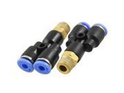 Unique Bargains 2 Pcs 1 8 Thread 4mm Push in One Touch Pneumatic Quick Fittings