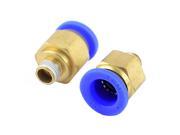 Unique Bargains 1 8 PT Male Thread to 12mm Air Pneumatic Tube Straight Quick Coupler 2 Pieces