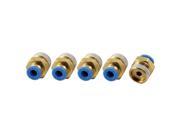 Unique Bargains 5 x Straight Connector Tube 3 8PT Thread OD 3 13 Quick Release Push In Fitting