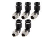 Unique Bargains 1 8 PT Thread to 6mm Quick Connector Elbow One Touch Connector 5 Pcs