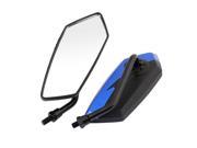 2PCS Black Blue Shell Adjustable Rearview Blind Spot Mirrors for Motorcycle