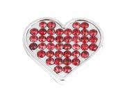 Unique Bargains Red Heart Shape Rhinestones Decor Metal Decorative 3D Sticker for Auto Car
