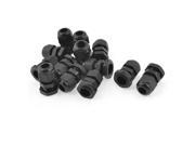 12 Pcs Water Proof PG9 Plastic Cable Glands Fasteners Black