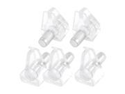 Unique Bargains Furniture Hardware Glass Wooden Shelf Support Pin Silver Tone Clear 5 Pcs